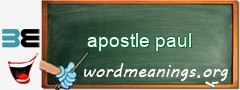 WordMeaning blackboard for apostle paul
